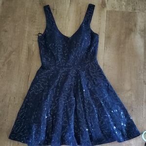 Navy blue dress with sequins